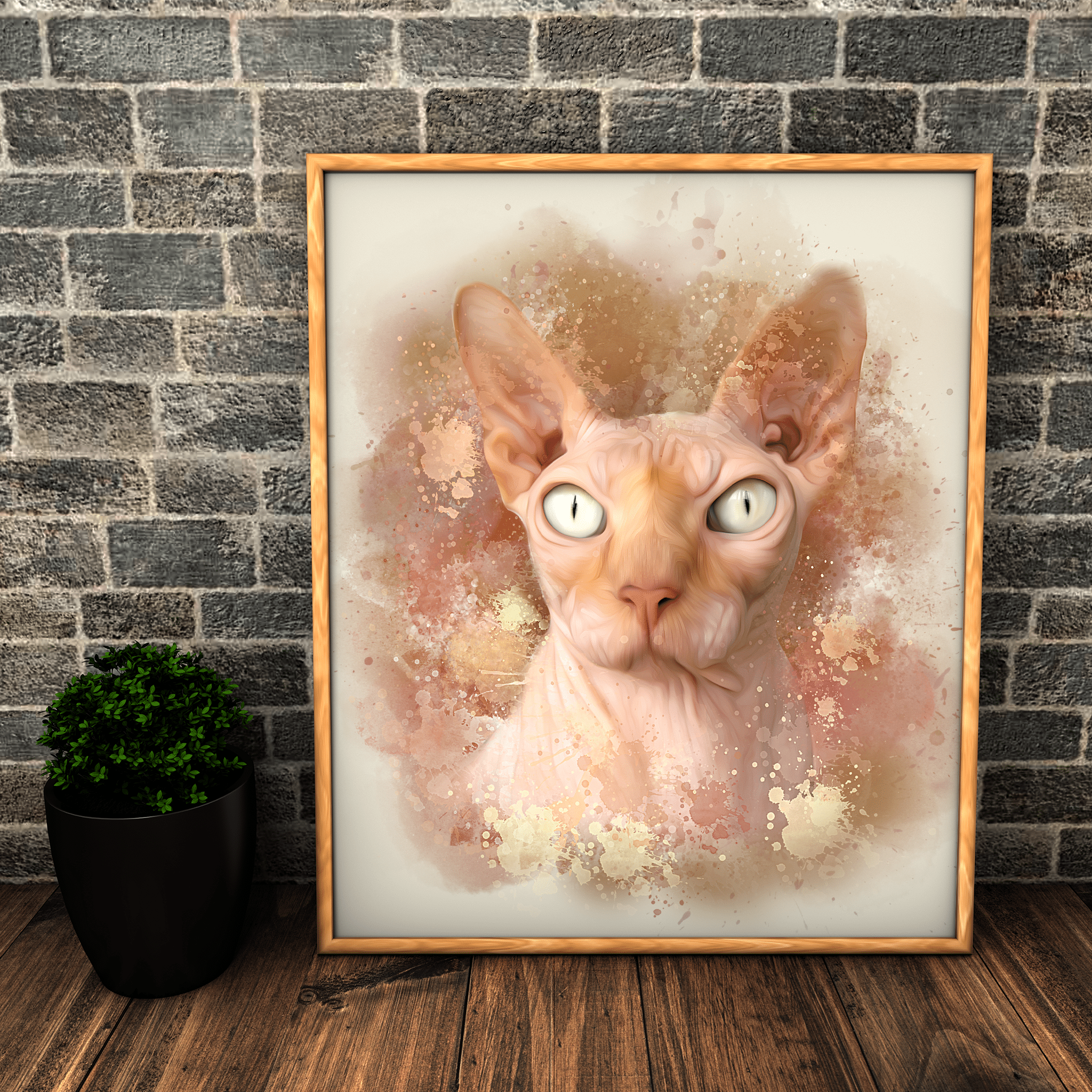Custom Cat Watercolor Painting