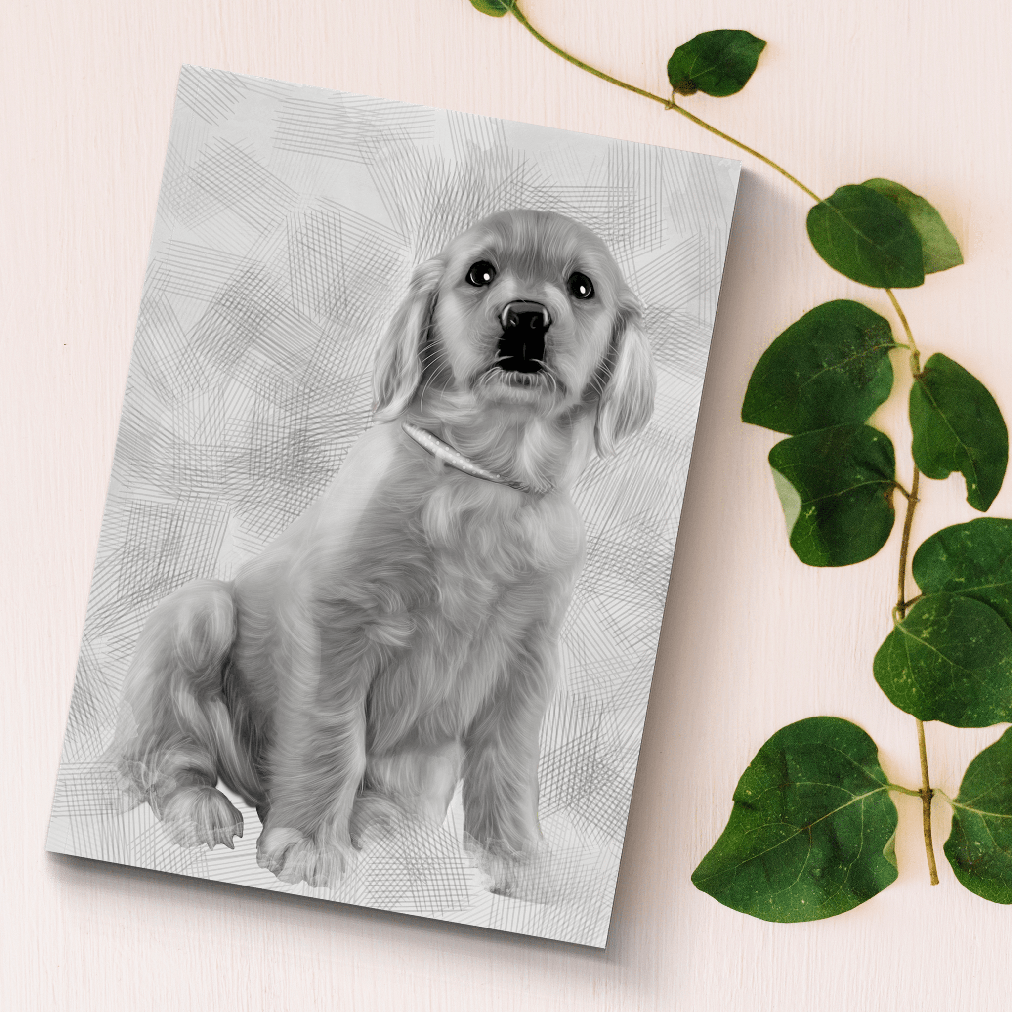 Custom Dog Charcoal Sketch