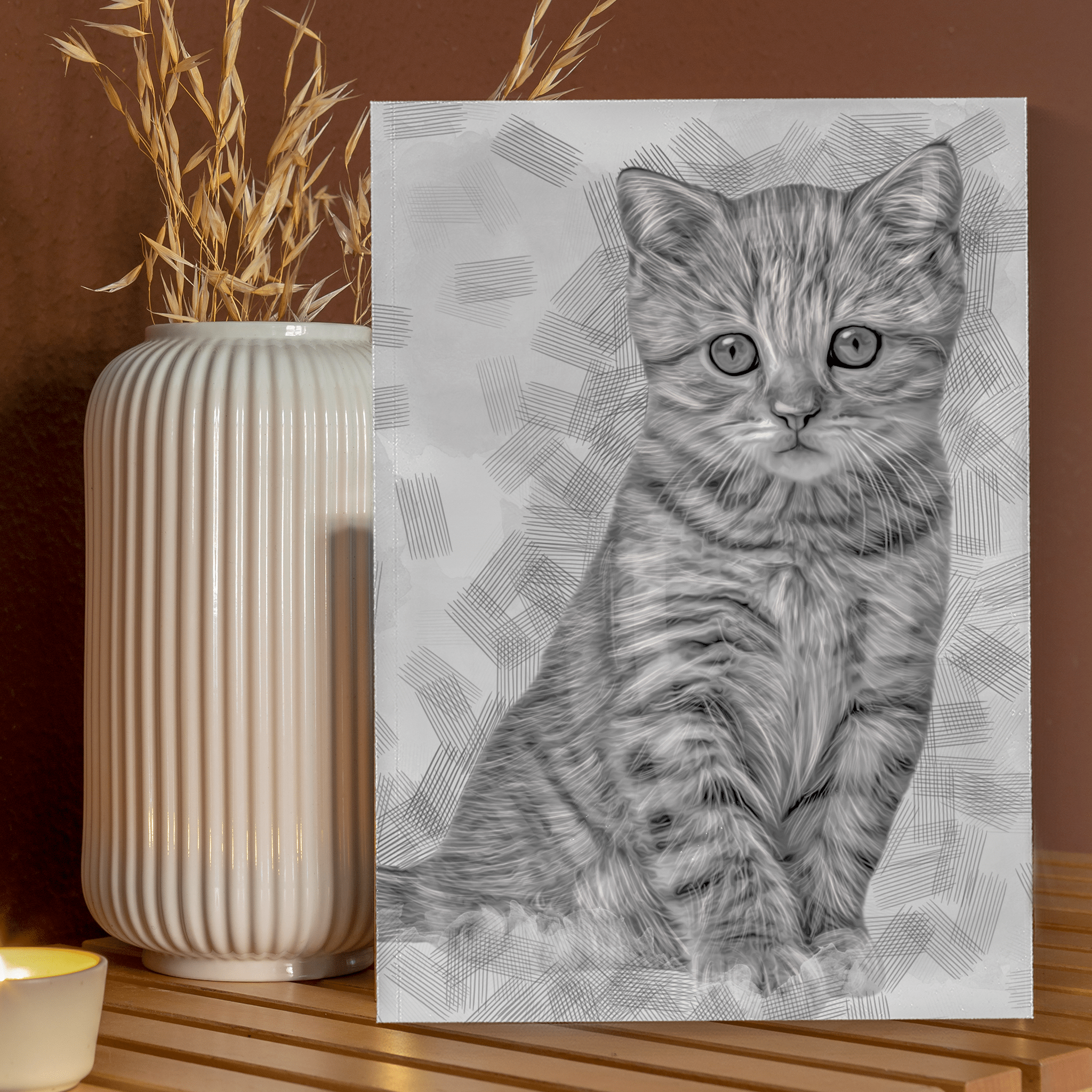 Custom Pet Charcoal Portraits