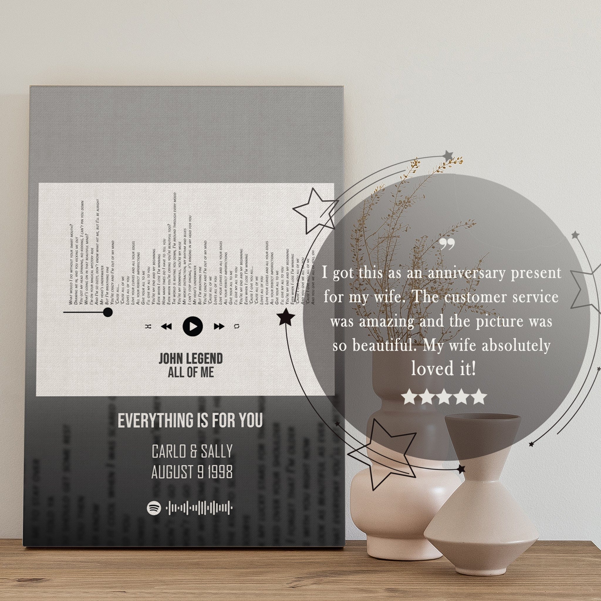 Custom Song Lyrics on Canvas | Favorite Song Lyric Wall Art