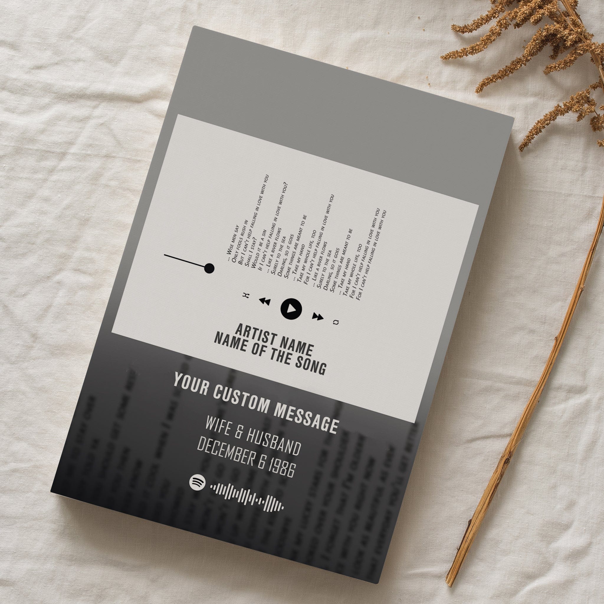 Custom Song Lyrics on Canvas | Favorite Song Lyric Wall Art