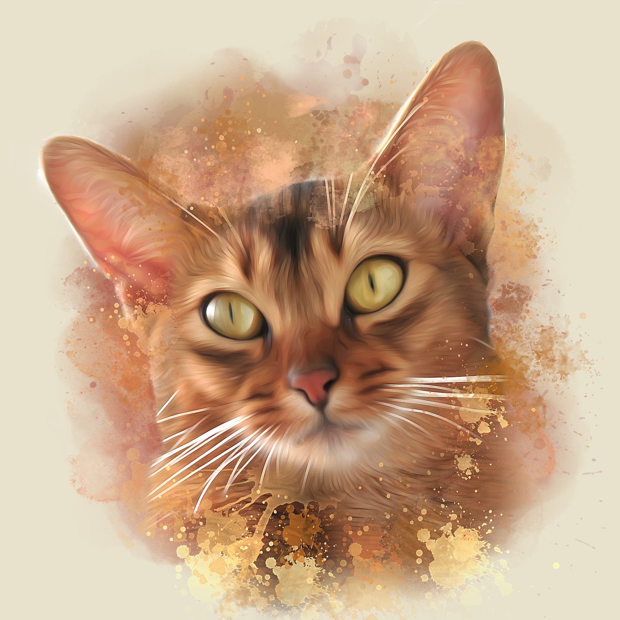 Custom Watercolor Pet Portrait | Digital & Canvas Pet Art