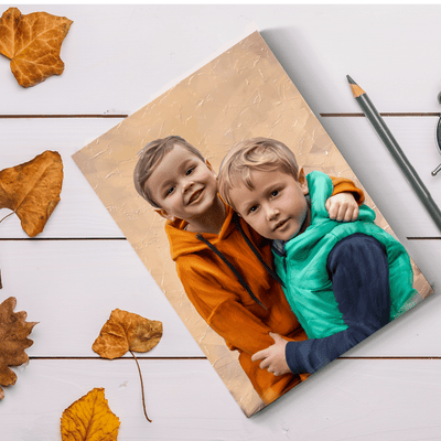 children acrylic painting of two lovely buddies