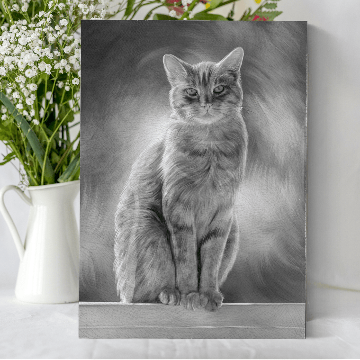 Custom Cat Pencil Drawing