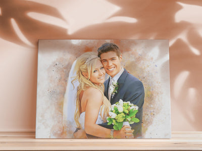 valentines day canvas painting of a lovely couple