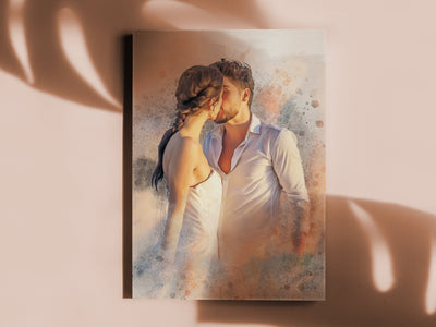 wedding canvas painting of a lovely couple