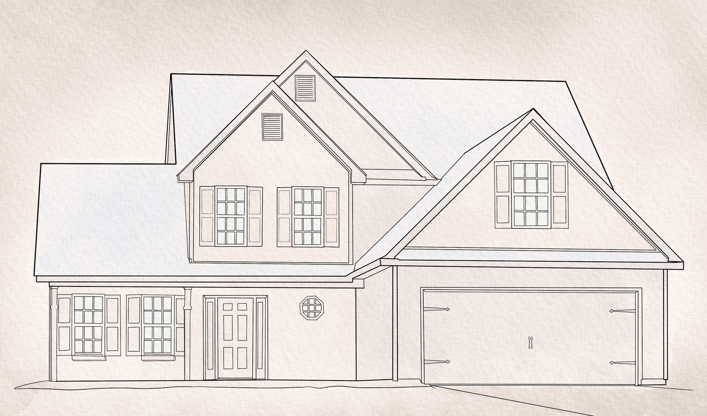 house line art of an amazing house