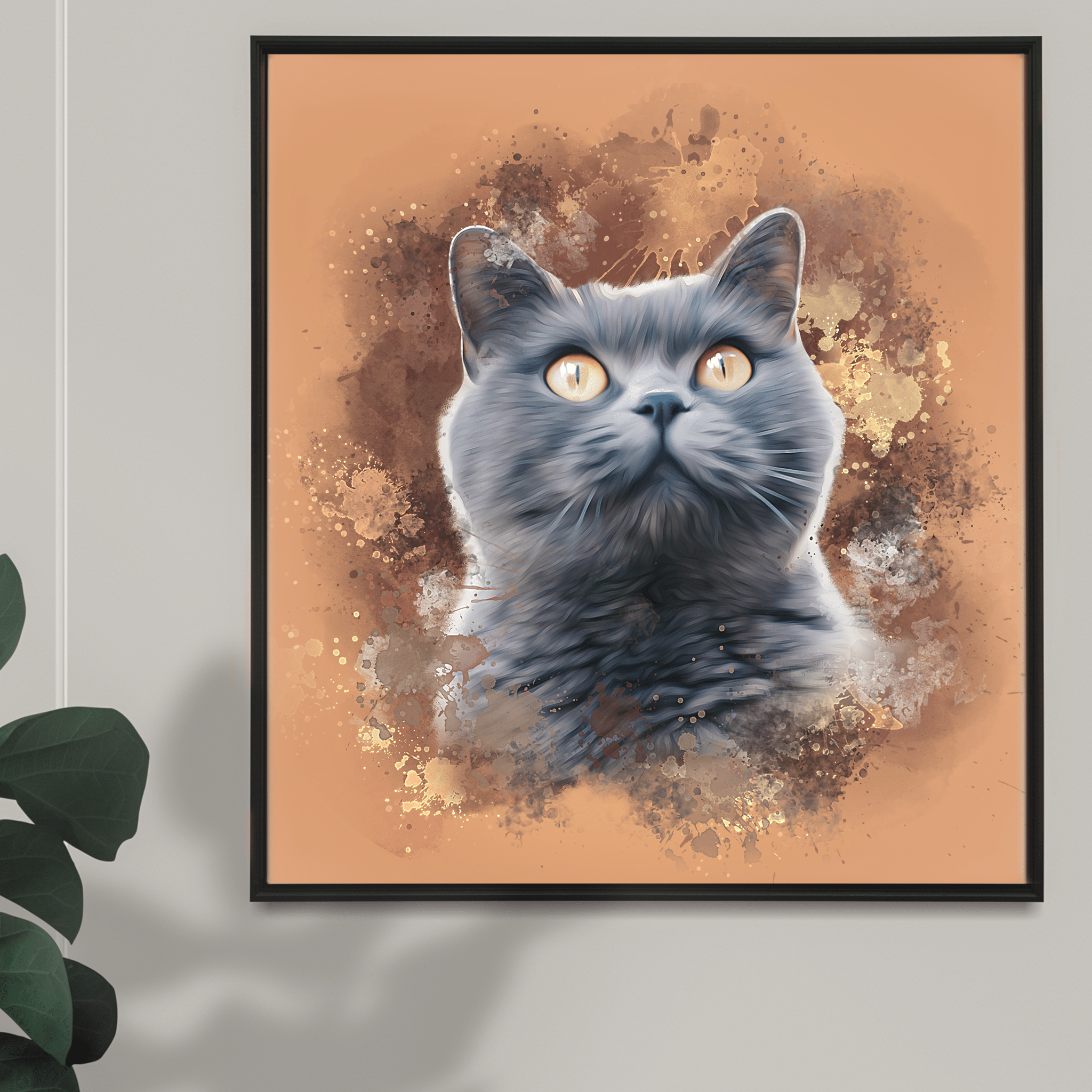 Custom Watercolor Cat Portrait
