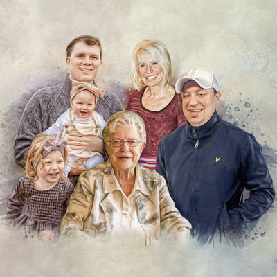 Custom Watercolor Family Portrait