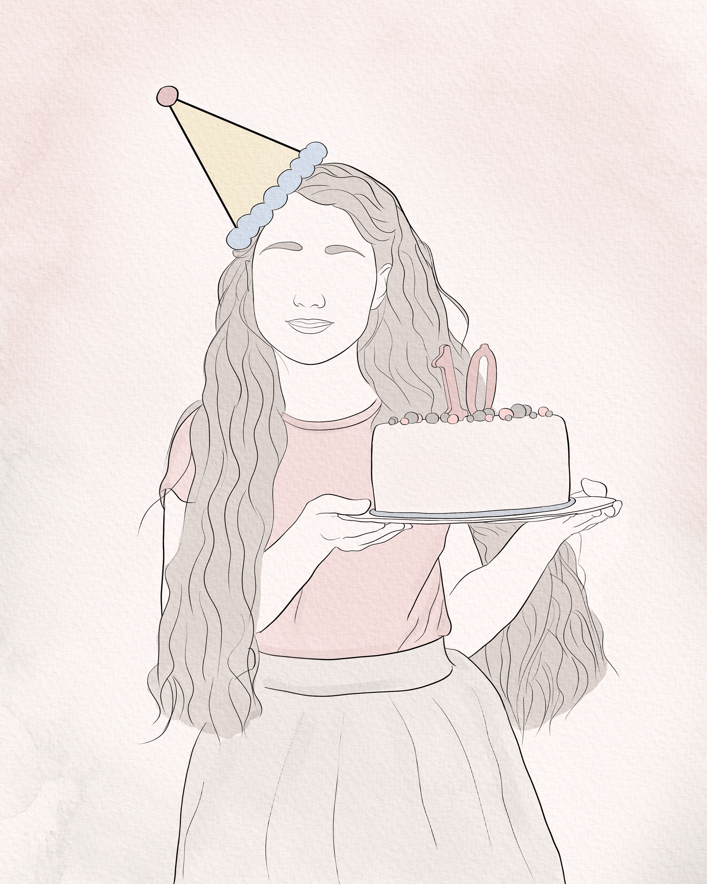 Custom Birthday Line Art