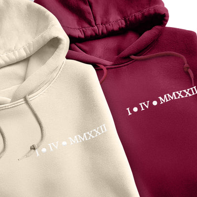 Custom Embroidered Roman Numeral Hoodie