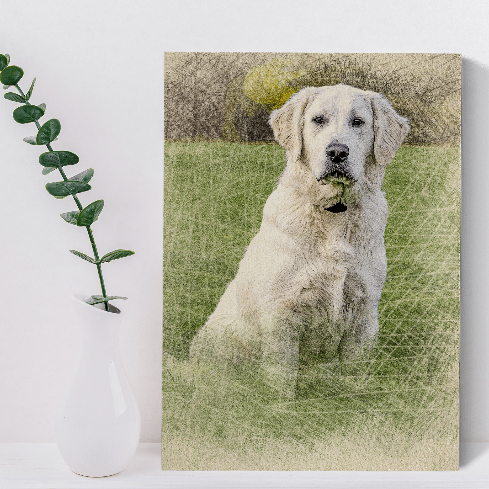 Custom Colored Pencil Dog Drawing