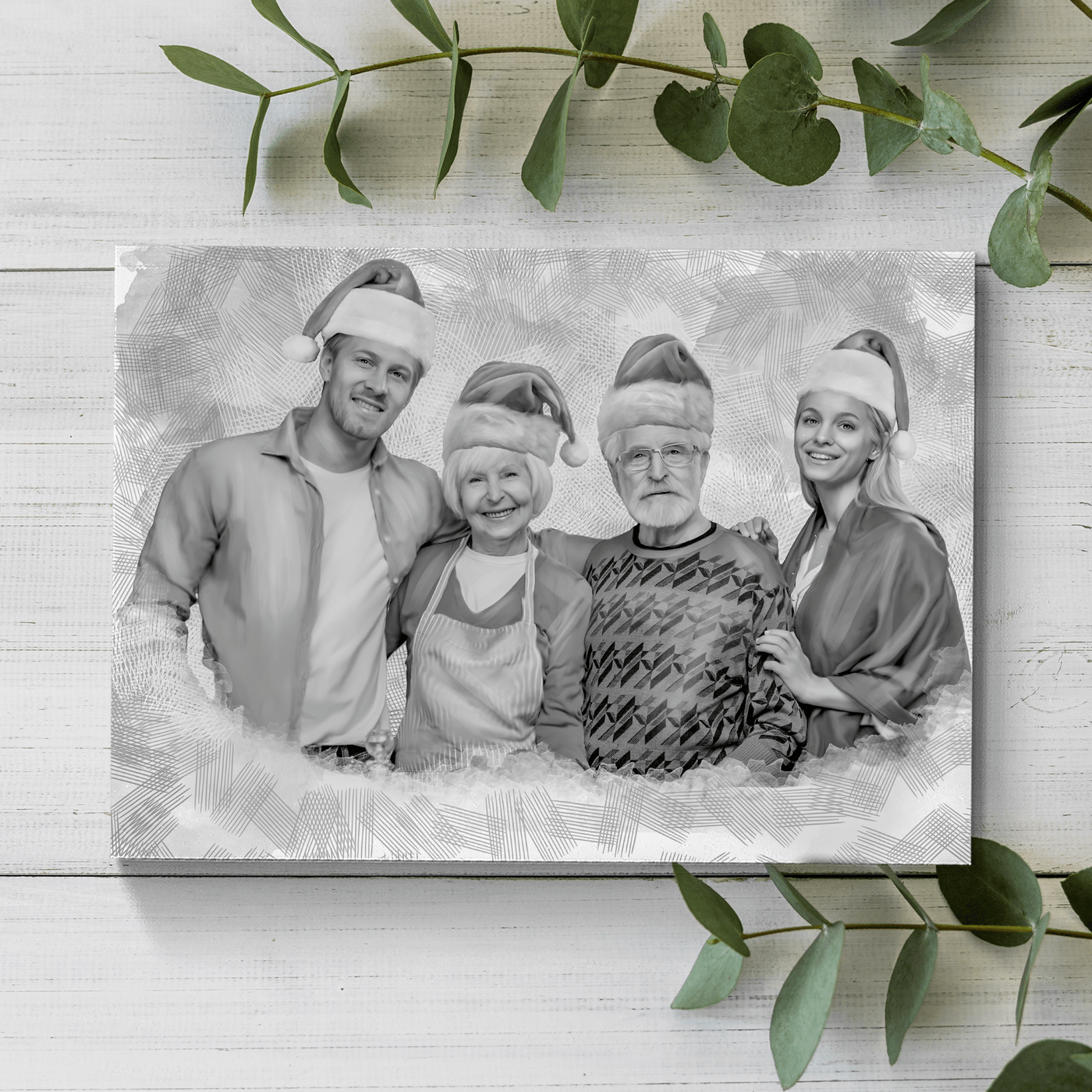 pencil sketches christmas drawing of a happy family