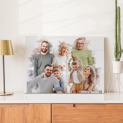 watercolor birthday painting of a lovely family