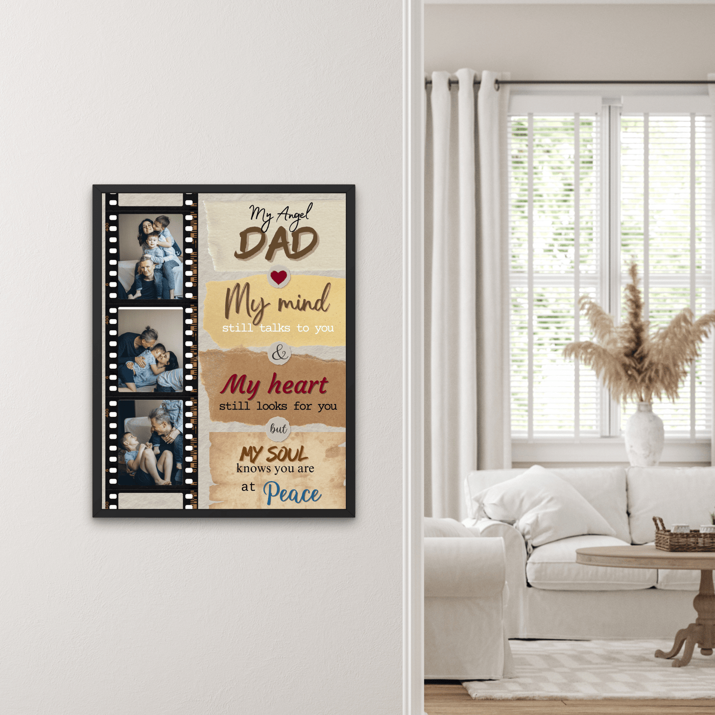 Memorial Canvas for Dad Picture Collage | In Loving Memory of Dad