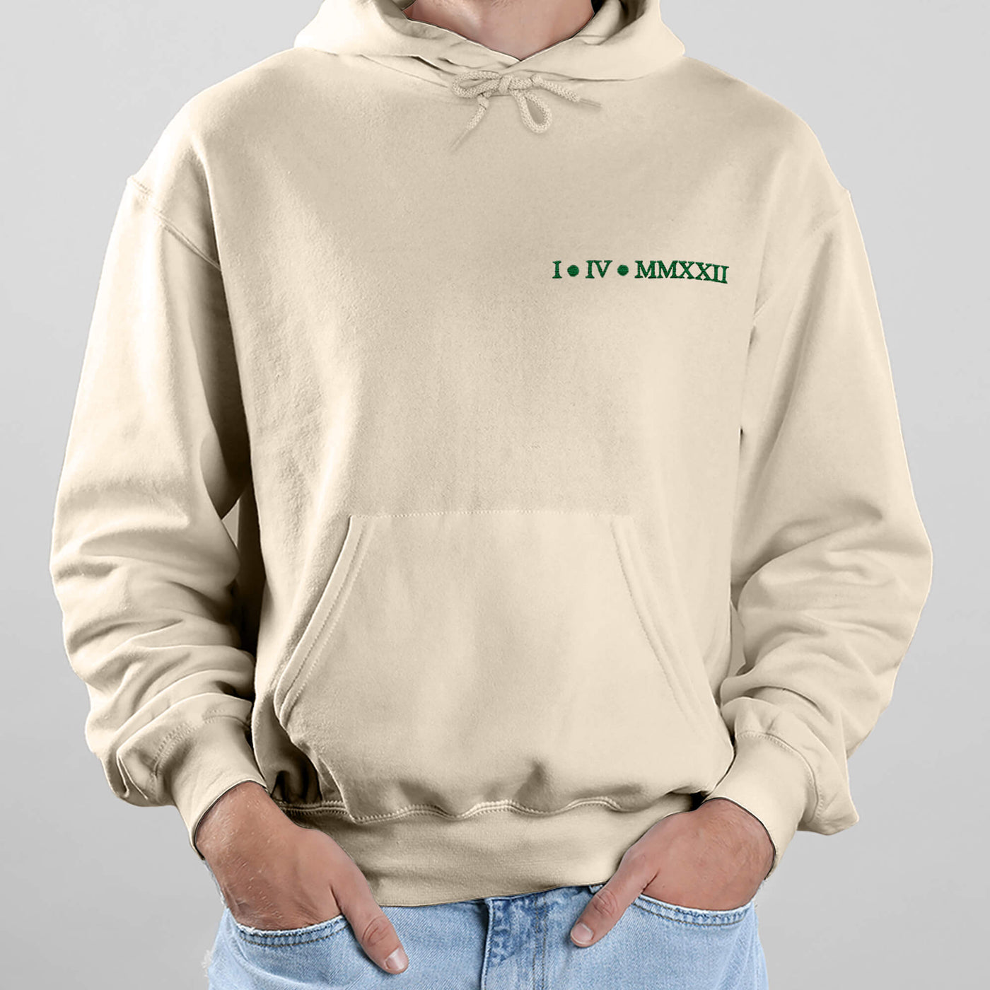 Custom Embroidered Roman Numeral Hoodie