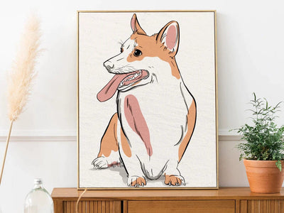 pet line art of an adorable dog