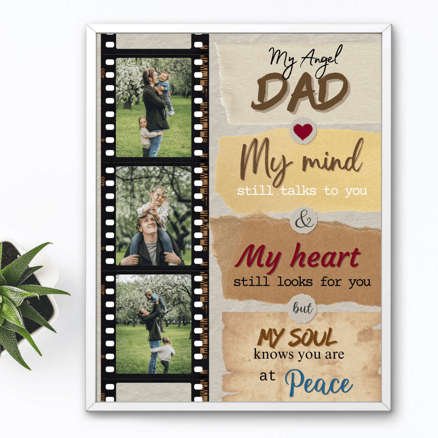 Memorial Canvas for Dad Picture Collage | In Loving Memory of Dad