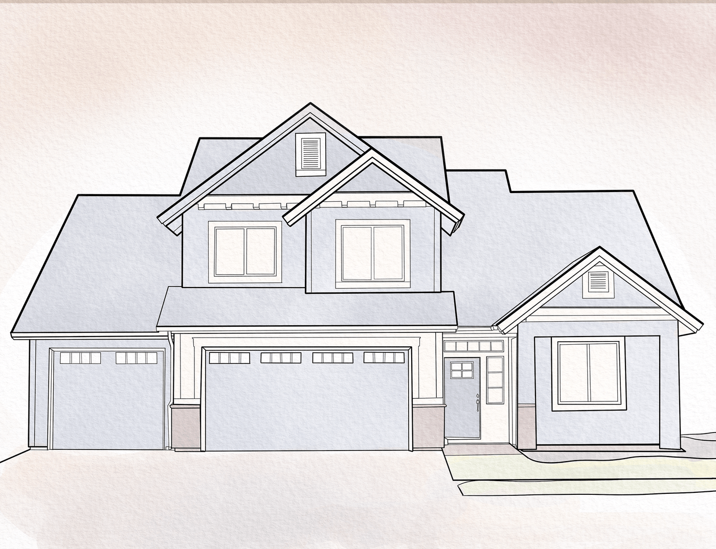 house line art of an amazing house