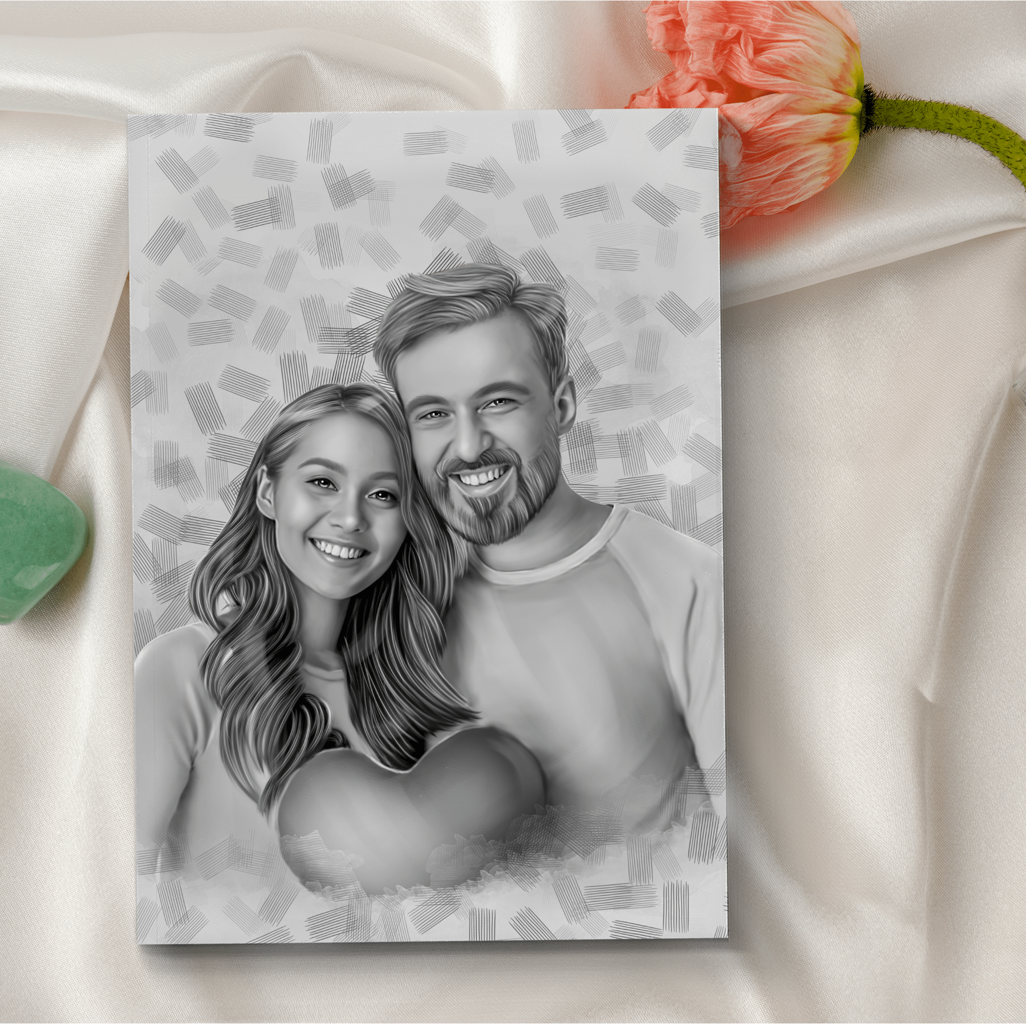 Custom Couple Drawing | Charcoal & Graphite Pencil Illustration
