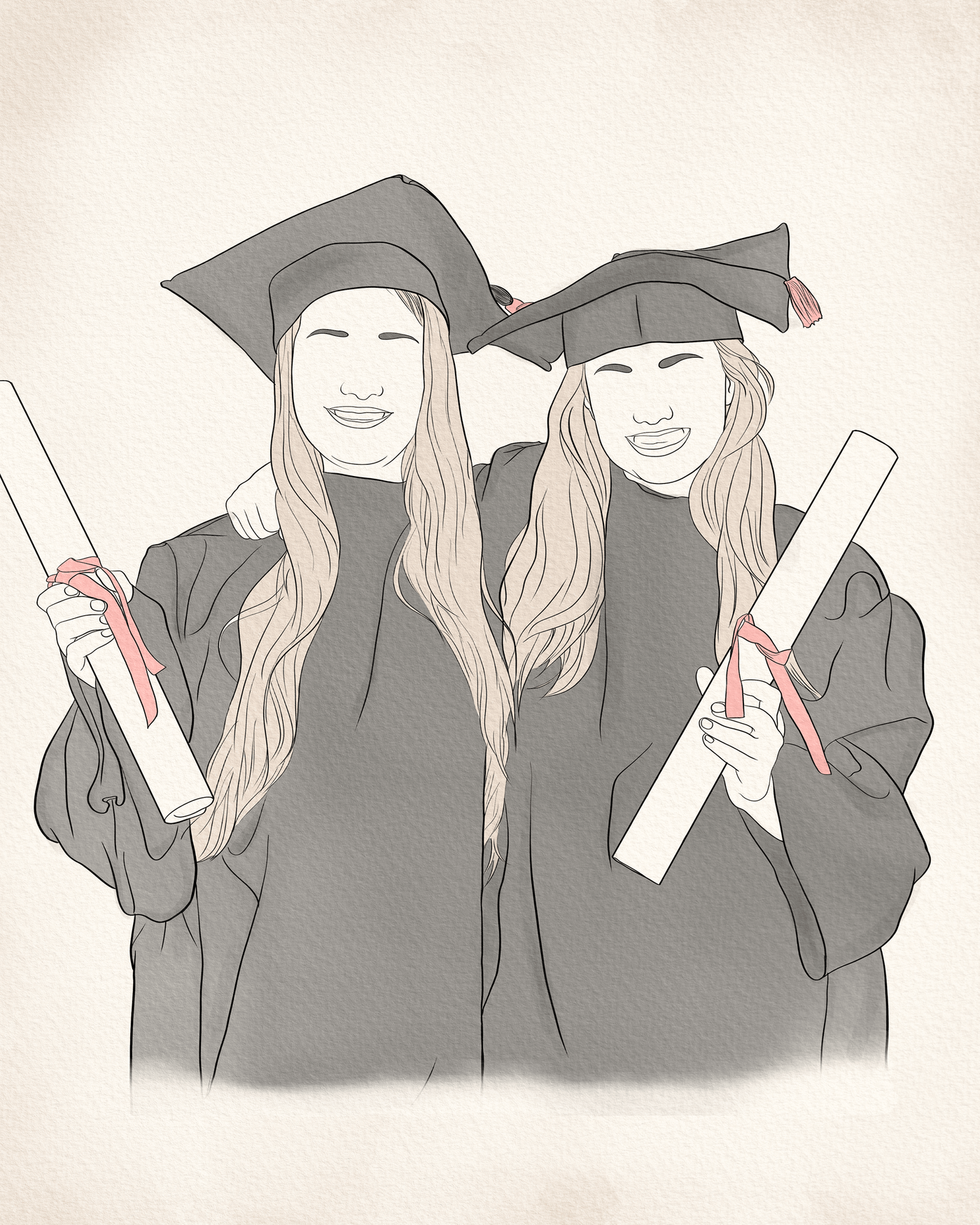 graduation lineart of a graduating female students