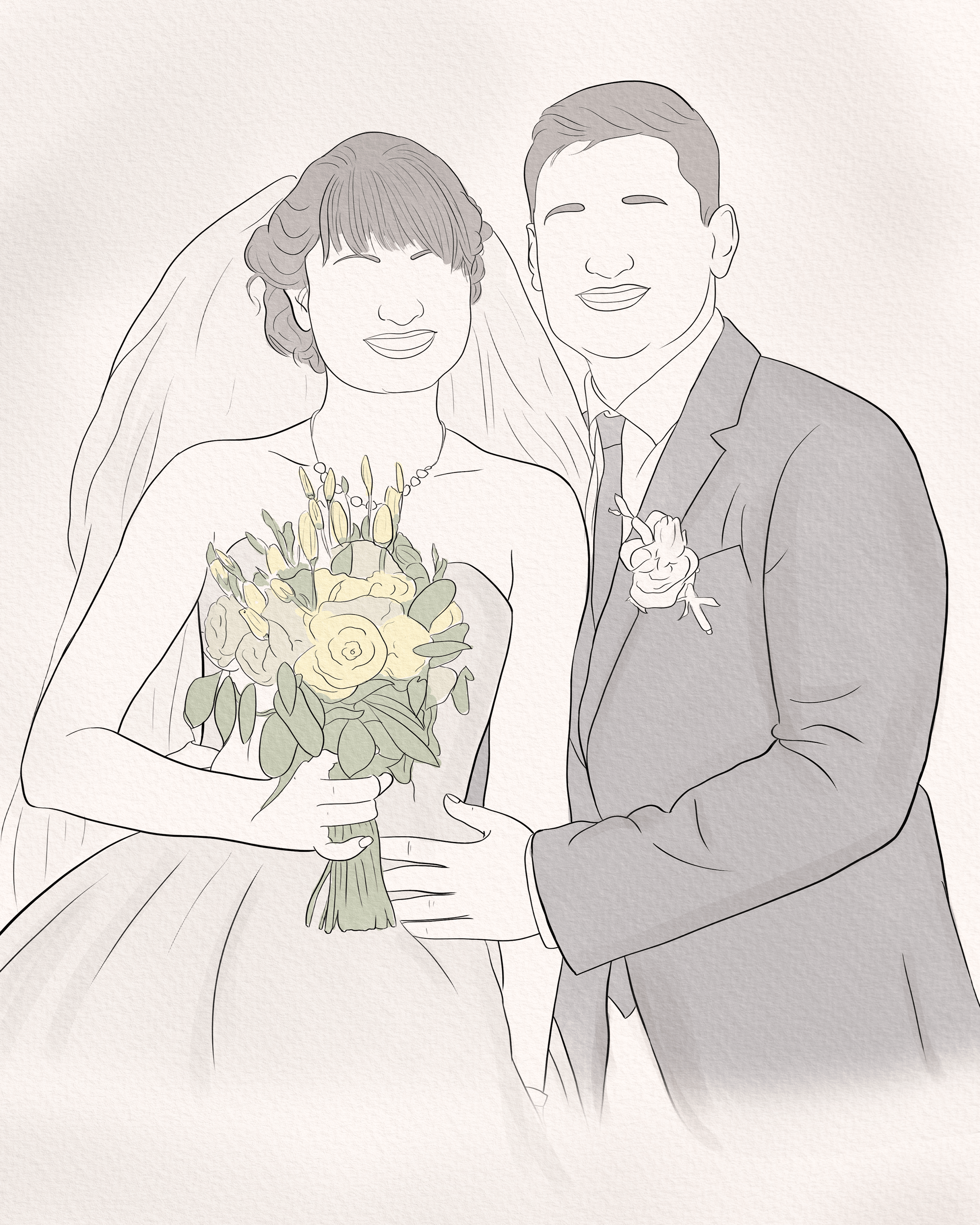 Custom Wedding Line Art