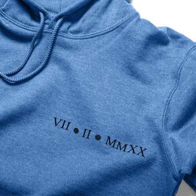 Custom Embroidered Roman Numeral Hoodie