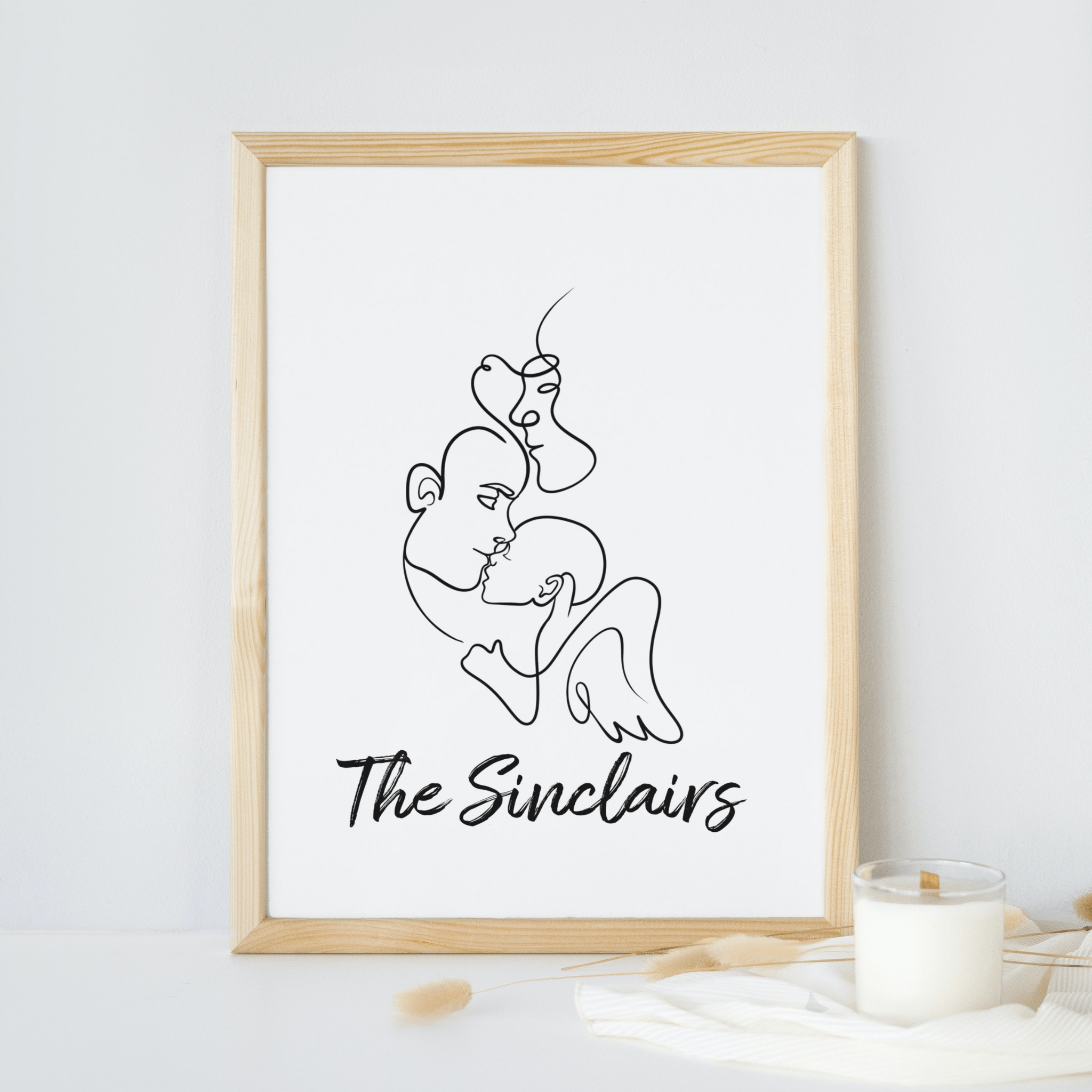 Angel Baby Miscarriage Line Drawing | Pregnancy Loss Gift
