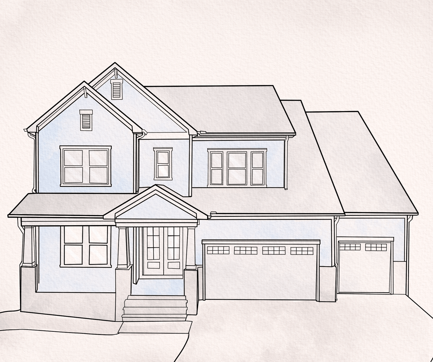 house line art of an amazing house