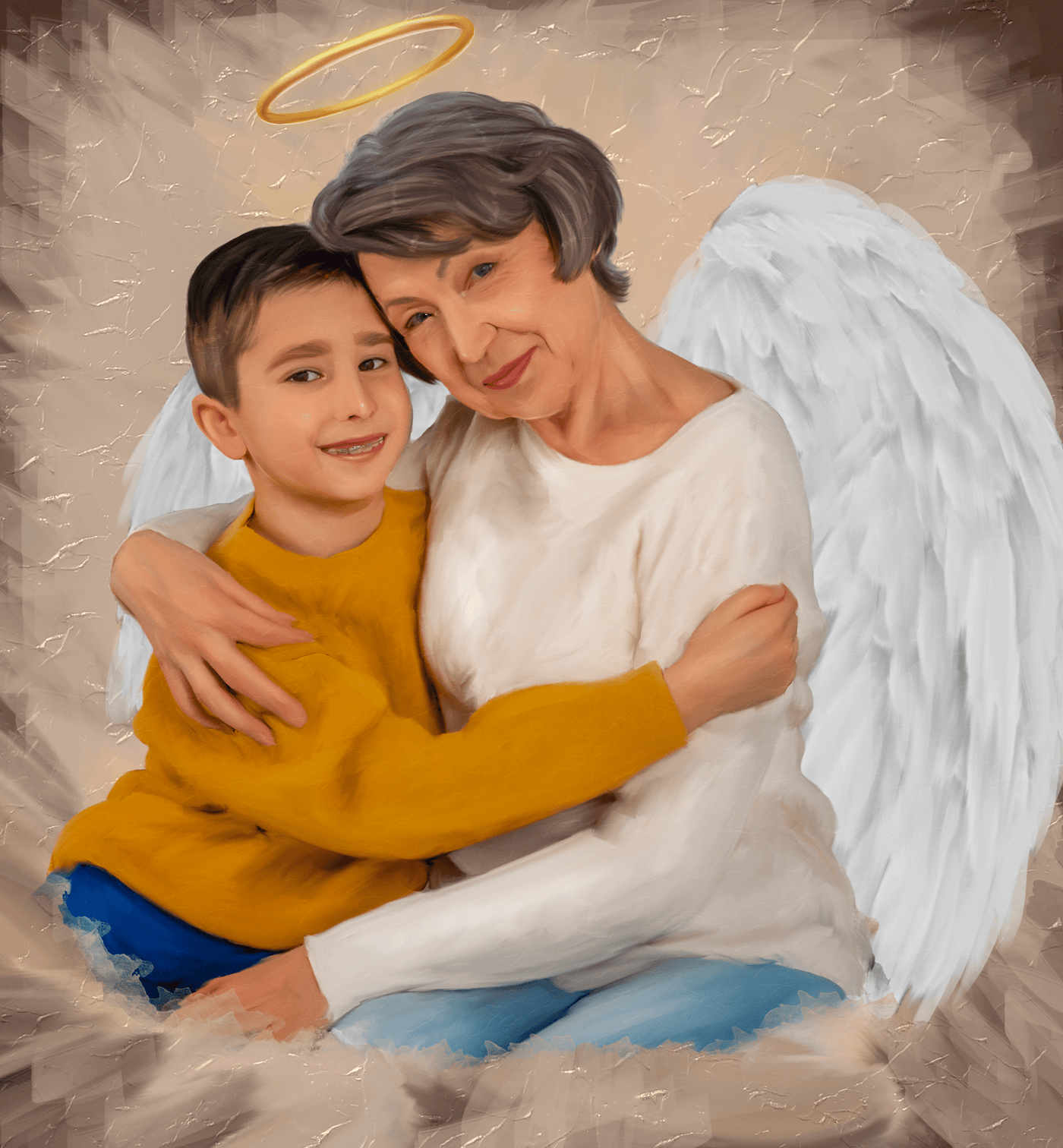 grandparents photo manipulation of a grandmother with her  grandchild