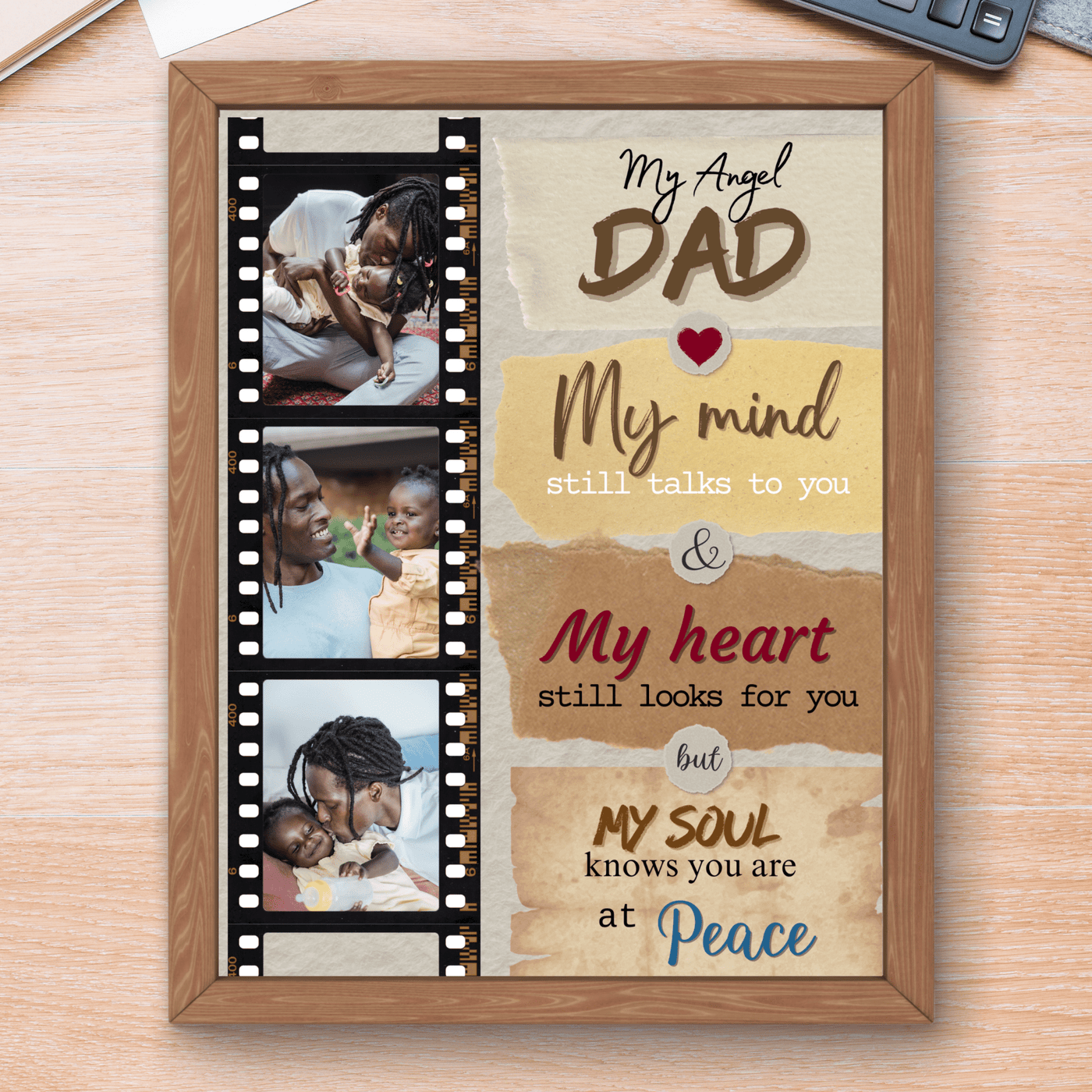 Memorial Canvas for Dad Picture Collage | In Loving Memory of Dad