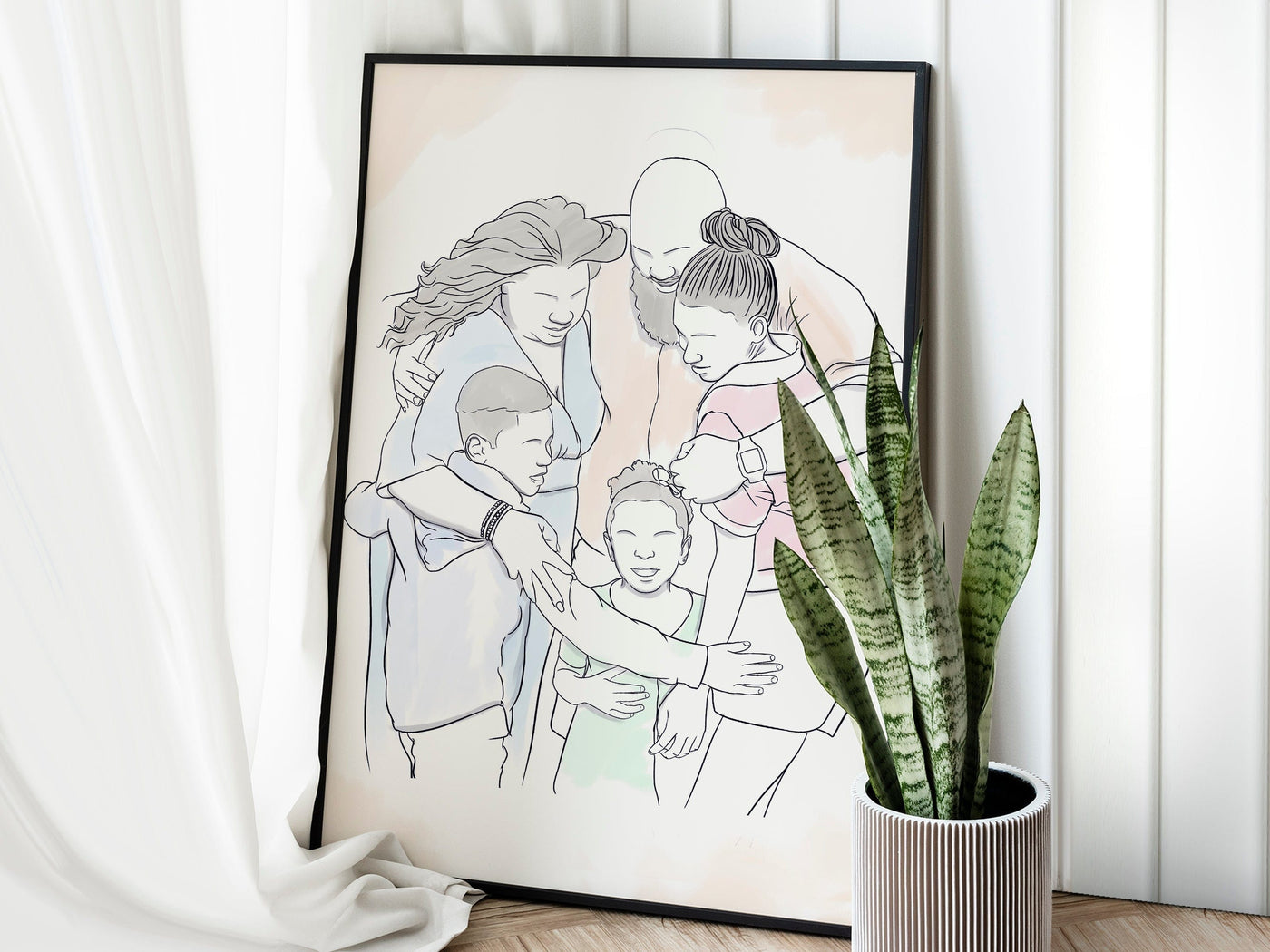 family lineart of a lovely family