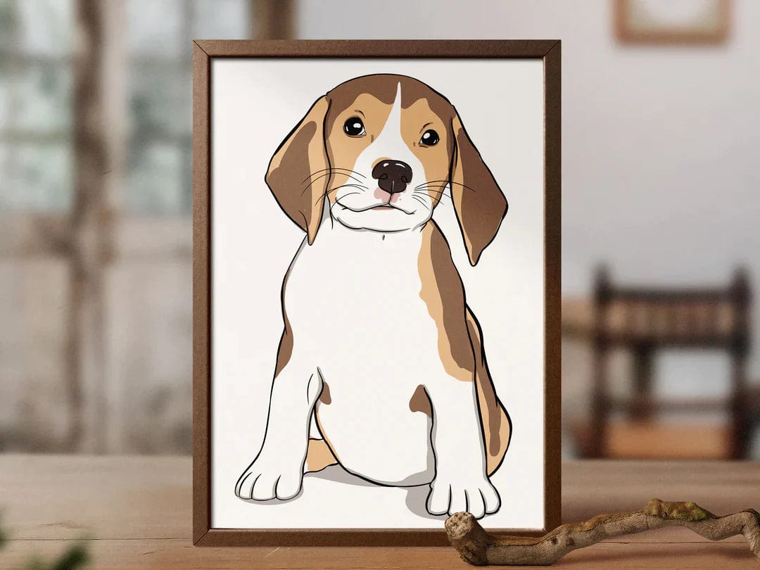 pet line art of an adorable dog