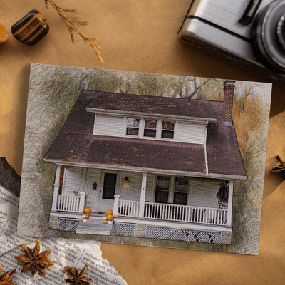 colored pencil house drawing of an amazing house for a family