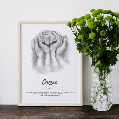 Custom Miscarriage Keepsake | Family Portrait with Angel Baby