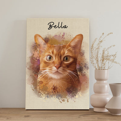 pet digital art of an adorable orange tone cat