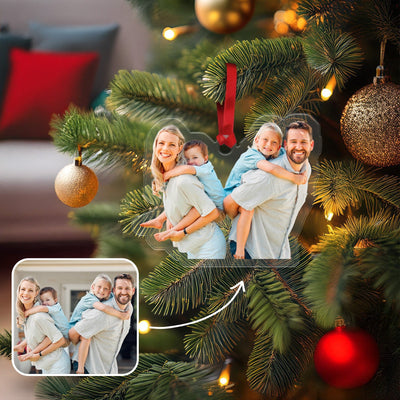 Personalized Acrylic Ornament | Custom-Shaped Christmas Photo Ornament