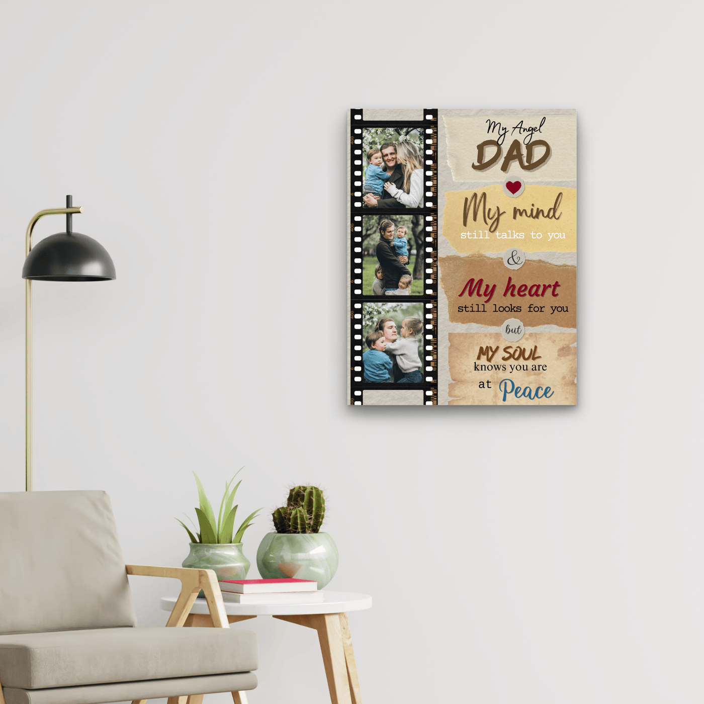 Memorial Canvas for Dad Picture Collage | In Loving Memory of Dad