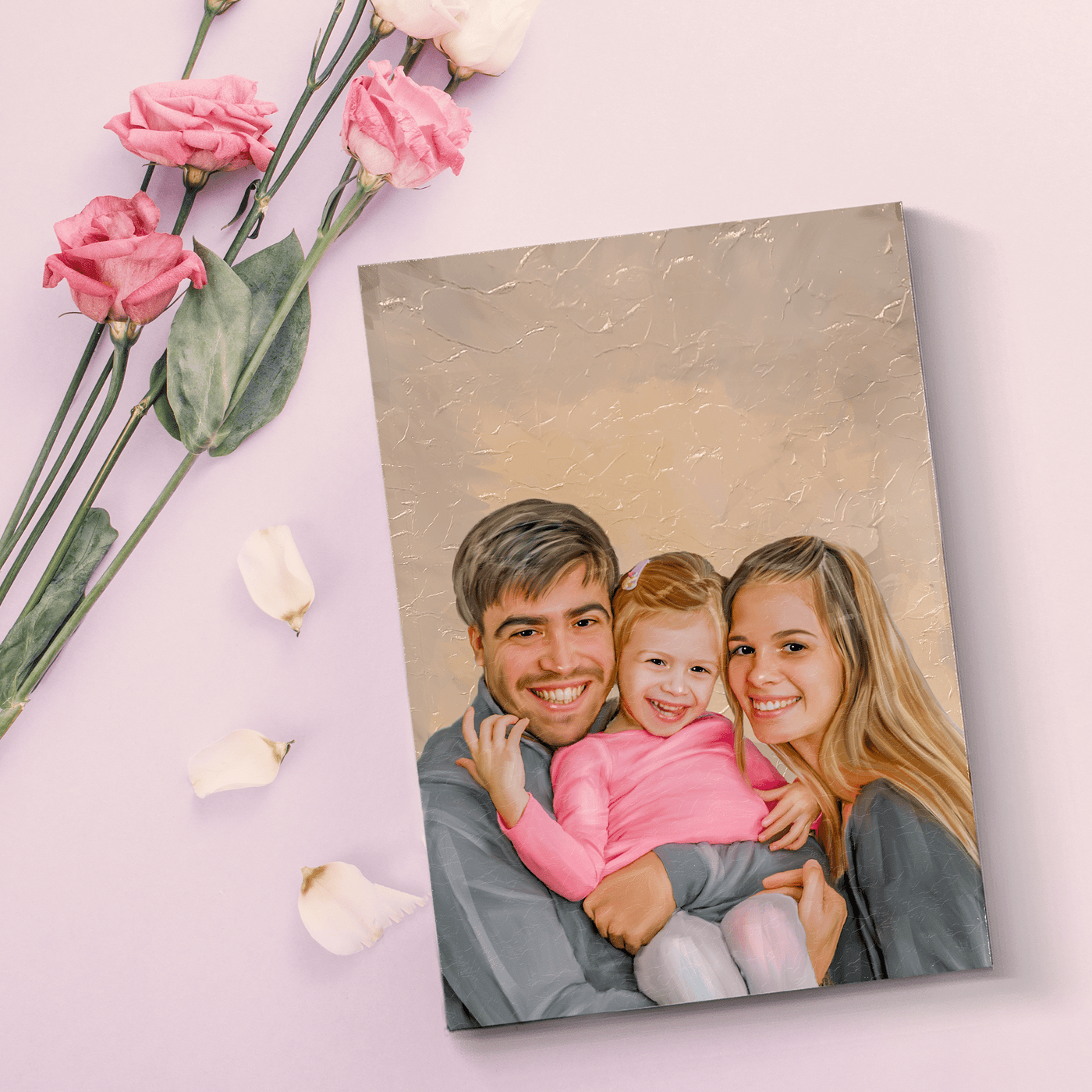 father's day canvas painting of a lovely family