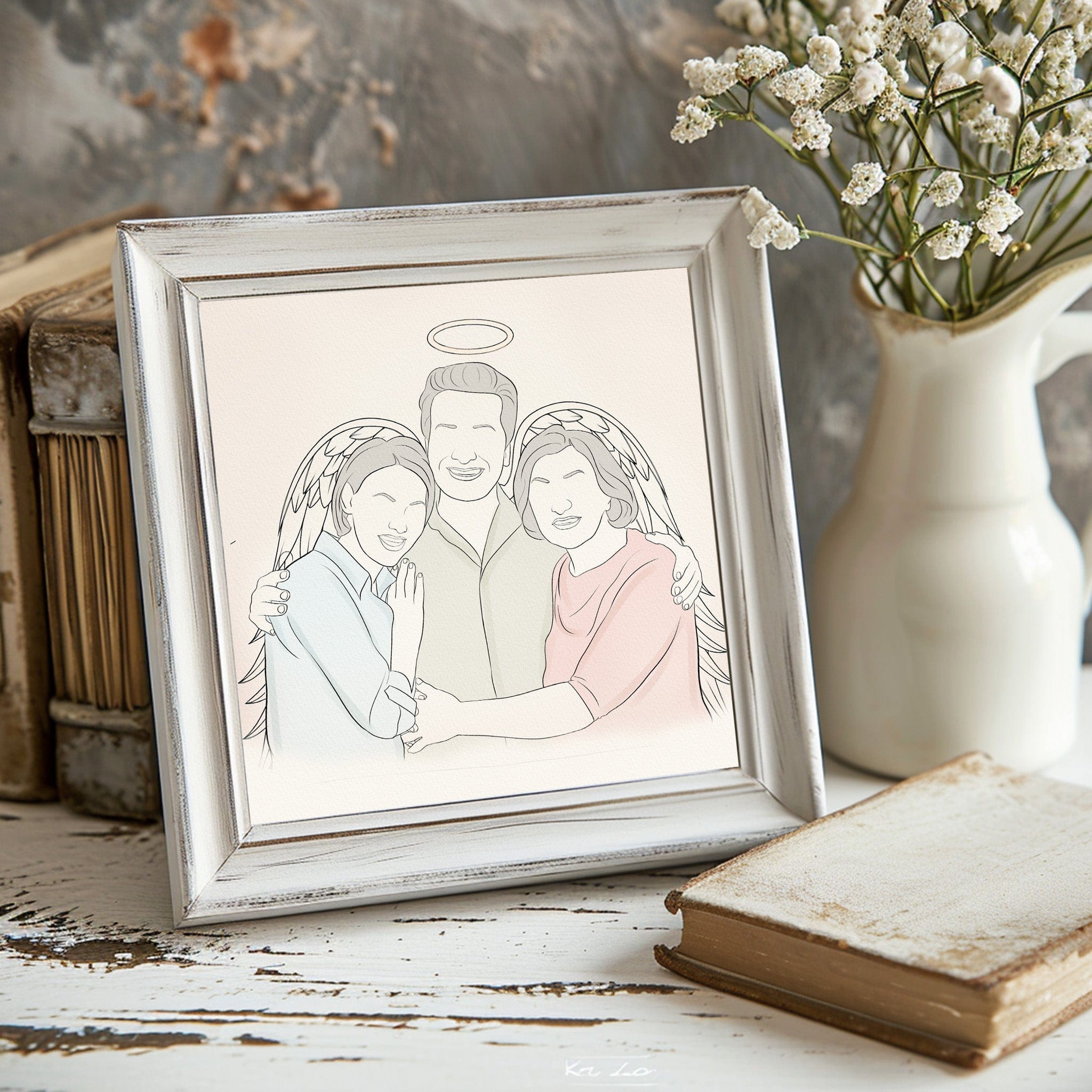 Custom Funeral Line Art