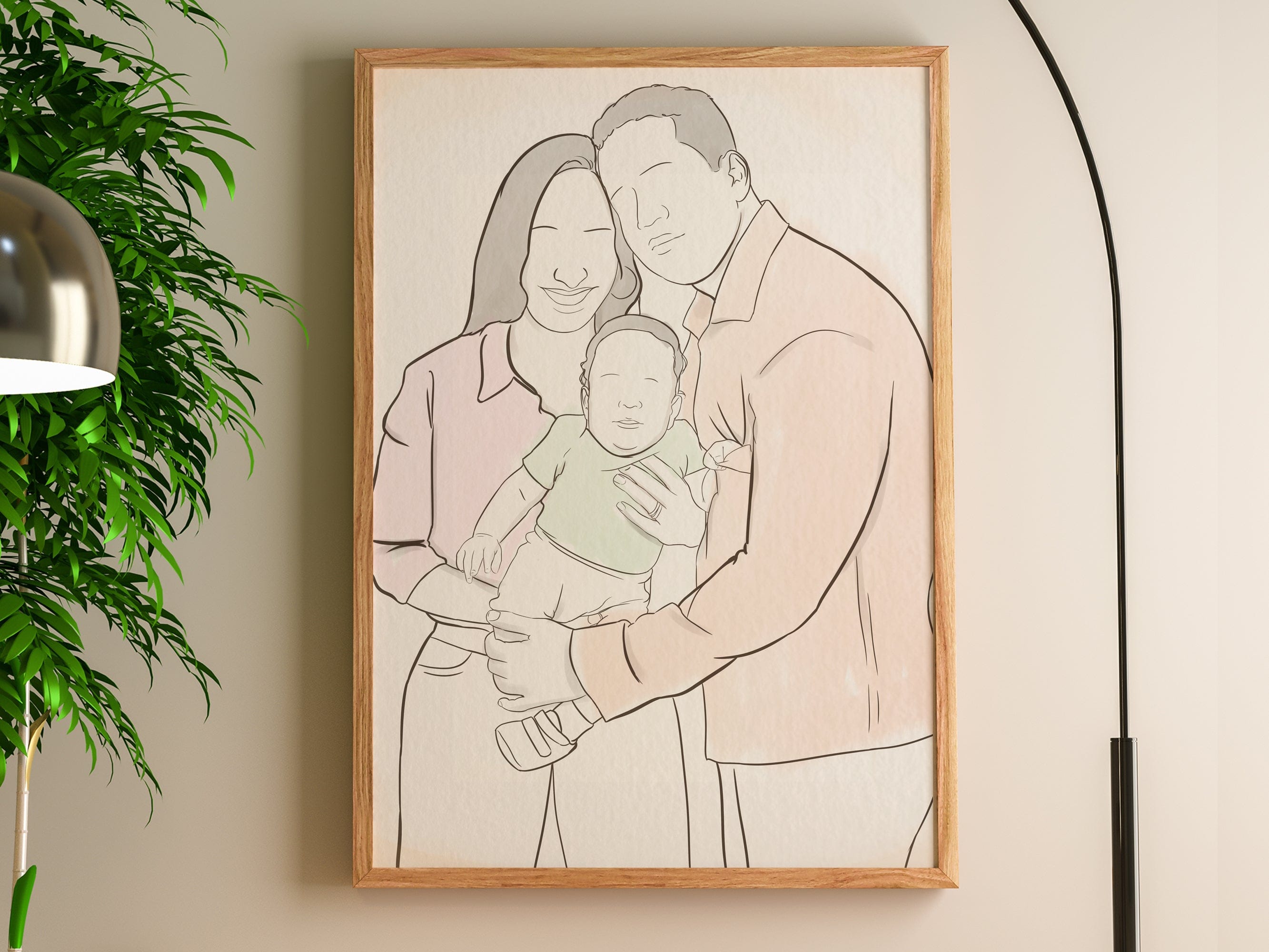 Custom Couple Line Art Drawing | Minimalist Line Art