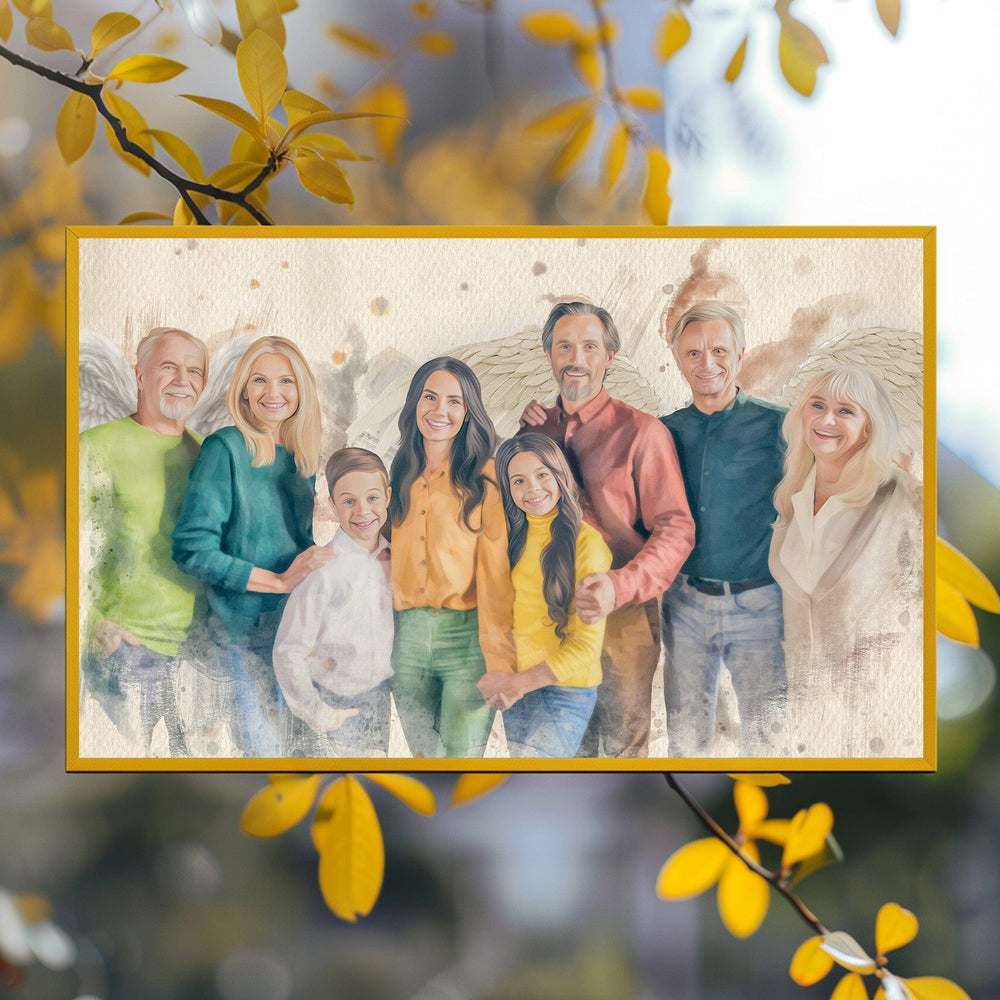 Add Deceased Loved One to Photo | Custom Framed Canvas Paintings with Deceased Loved Ones