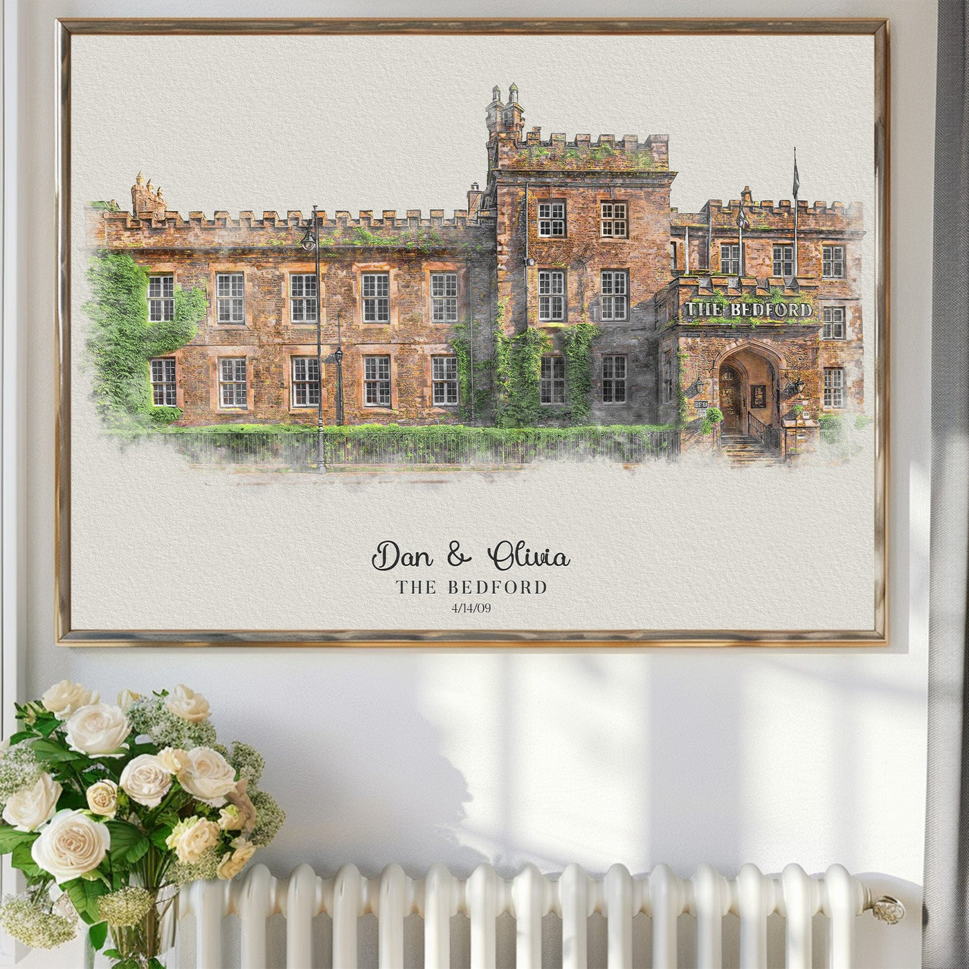 Watercolor Wedding Venue Portrait