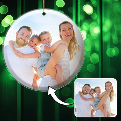 Personalized Acrylic Circle Christmas Ornament with Picture