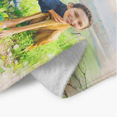 Watercolor Portrait Blanket