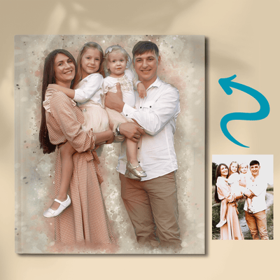 photo recreation of a family photo transforming from an old photo into a new and improved version.