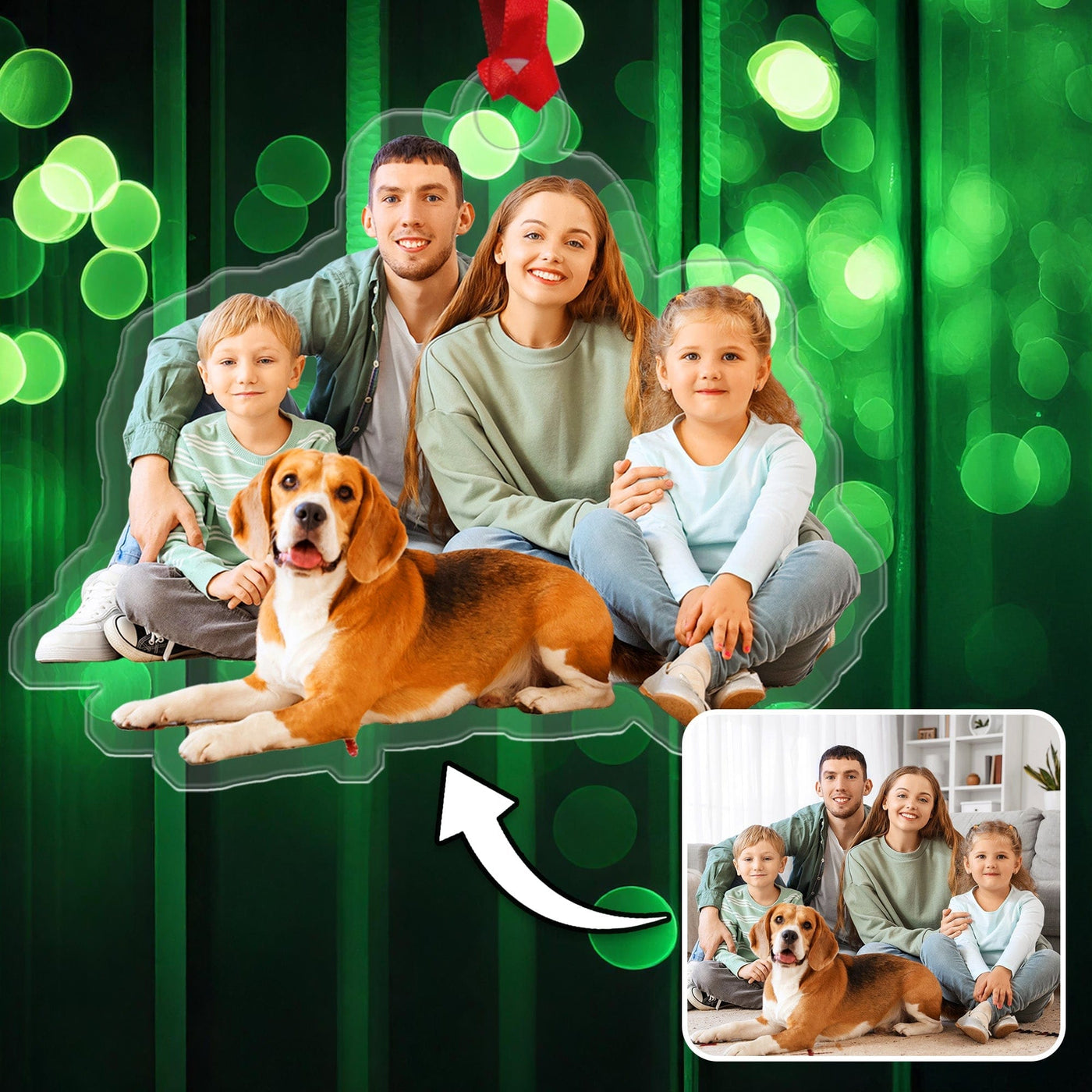 Custom Shaped Acrylic Christmas Ornament with Picture