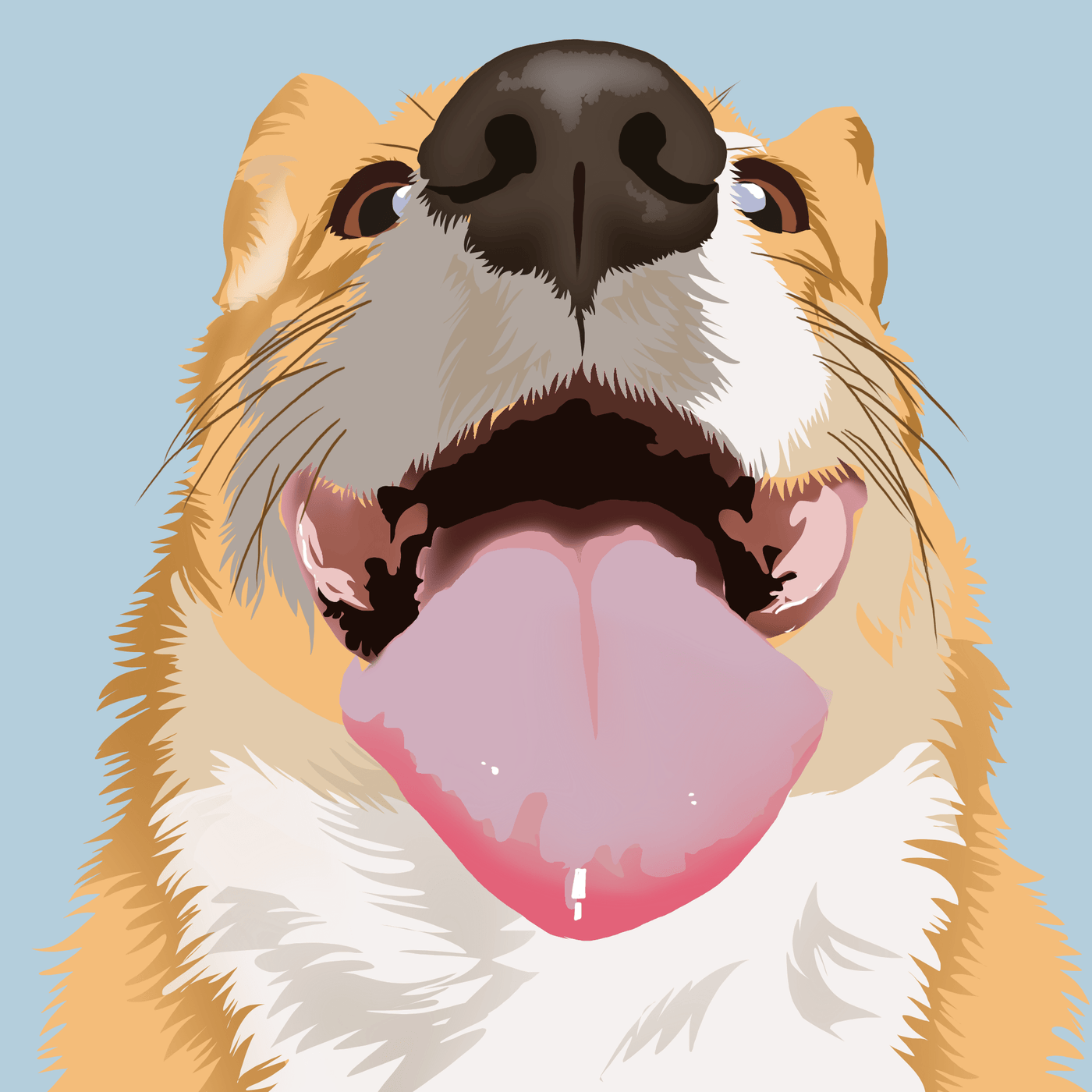 pet memorial vector art of an adorable fur dog