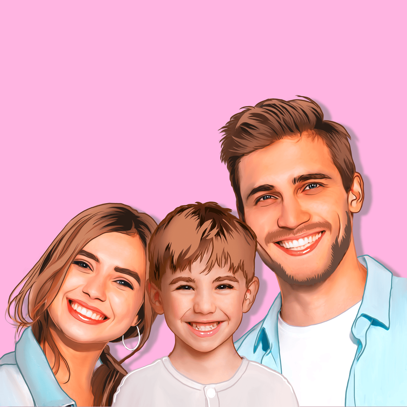 Christmas Vector Art of a family