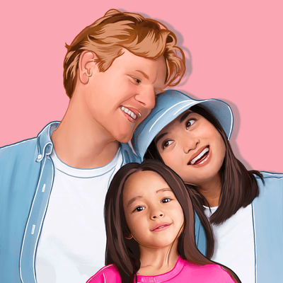 family vector art of a lovely family